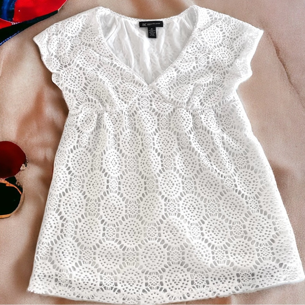 Pretty White Sundress. Crochet and fully lined. Pool. Beach. Swimsuit cover-up🤍 - Picture 8 of 16